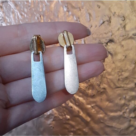 NWOT Zara Zipper Motif Statement Earrings - Picture 2 of 8